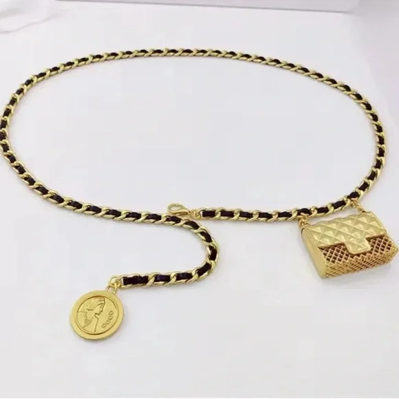 Anthropologie Mini Double Chain Charm Belt/Bag - Picture 4 of 15